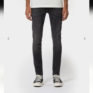 NUDIE JEANS CO. SKINNY LIN FAVORITE BLACK DISTRESS SZ 27 Unisex's Jeans